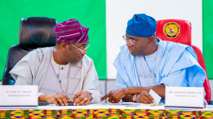 Governor Babajide Sanwo-Olu and his deputy, Dr Obafemi Hamzat