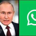 Russia President, Vladimir Putin and WhatsApp logo