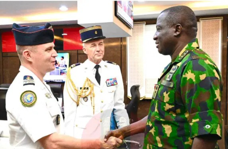 Chief of Army Staff (COAS), Lieutenant General Waidi Shaibu, met with the French Defence Attaché to Nigeria, Colonel Stéphane Useo, at the Army Headquarters in Abuja