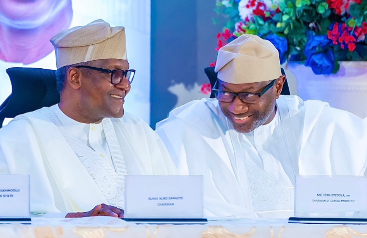 Billionaire businessman Femi Otedola and President of Dangote Group, Aliko Dangote