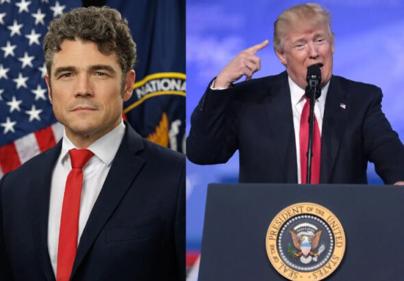 Director of the US National Counterterrorism Centre, Joseph Kent and US President Donald Trump