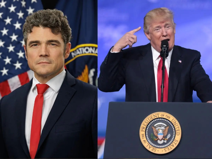 Director of the US National Counterterrorism Centre, Joseph Kent and US President Donald Trump